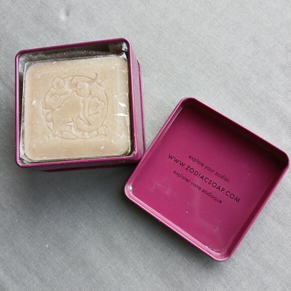 Taurus Zodiac Tin & Soap small gift 3" square x 1.5" height scented soap NIP - Picture 5 of 9